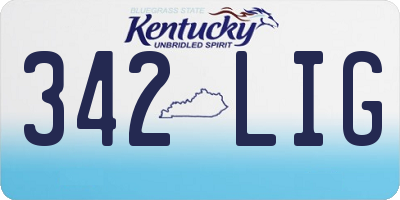 KY license plate 342LIG