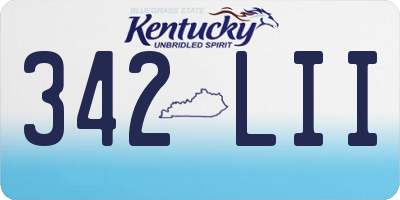 KY license plate 342LII