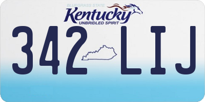 KY license plate 342LIJ