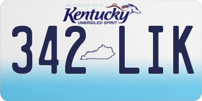 KY license plate 342LIK