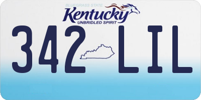 KY license plate 342LIL