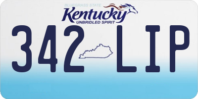 KY license plate 342LIP