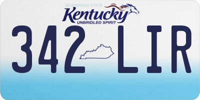 KY license plate 342LIR