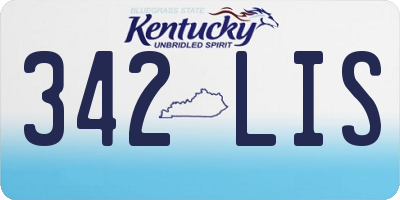 KY license plate 342LIS