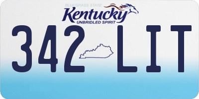 KY license plate 342LIT