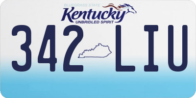 KY license plate 342LIU