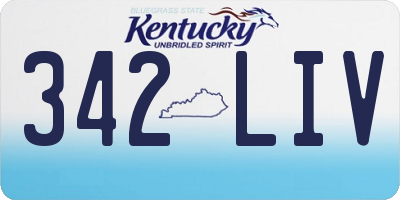 KY license plate 342LIV