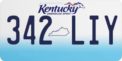 KY license plate 342LIY