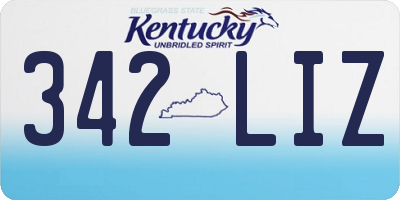 KY license plate 342LIZ