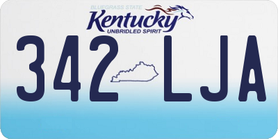 KY license plate 342LJA