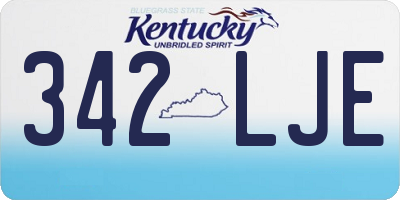 KY license plate 342LJE