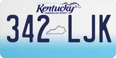 KY license plate 342LJK