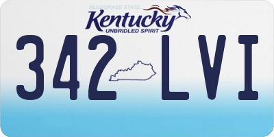KY license plate 342LVI