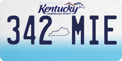 KY license plate 342MIE