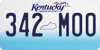 KY license plate 342MOO