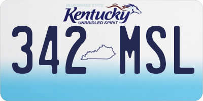 KY license plate 342MSL