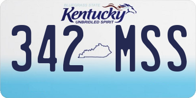 KY license plate 342MSS