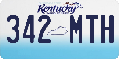 KY license plate 342MTH