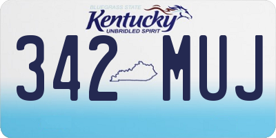 KY license plate 342MUJ