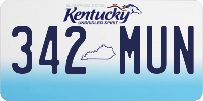 KY license plate 342MUN