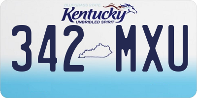 KY license plate 342MXU