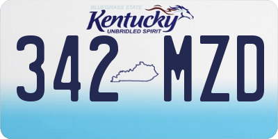 KY license plate 342MZD
