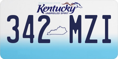 KY license plate 342MZI