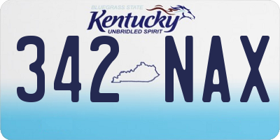 KY license plate 342NAX