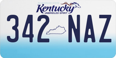 KY license plate 342NAZ