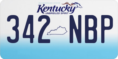 KY license plate 342NBP