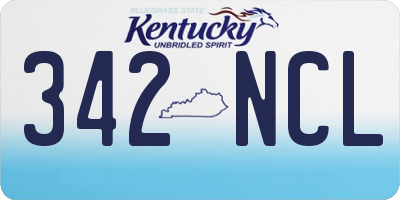 KY license plate 342NCL