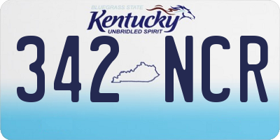 KY license plate 342NCR