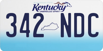 KY license plate 342NDC