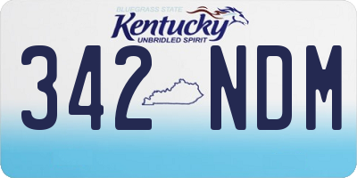 KY license plate 342NDM
