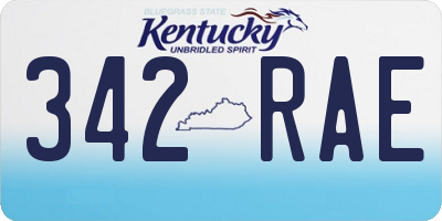 KY license plate 342RAE