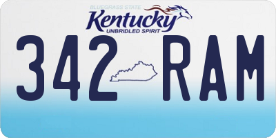 KY license plate 342RAM