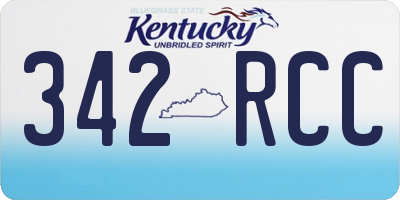 KY license plate 342RCC