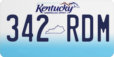 KY license plate 342RDM
