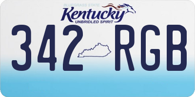 KY license plate 342RGB
