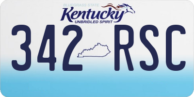 KY license plate 342RSC