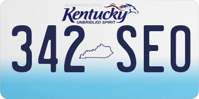 KY license plate 342SEO