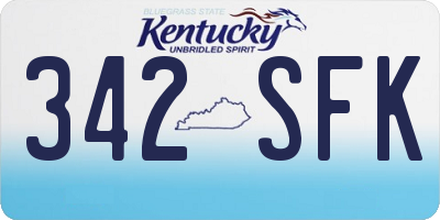 KY license plate 342SFK
