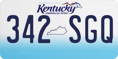 KY license plate 342SGQ