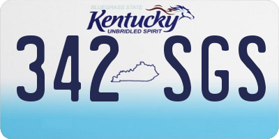 KY license plate 342SGS