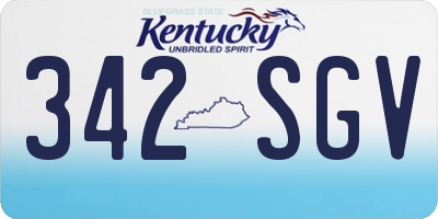 KY license plate 342SGV