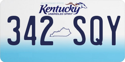 KY license plate 342SQY
