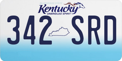 KY license plate 342SRD