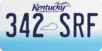 KY license plate 342SRF