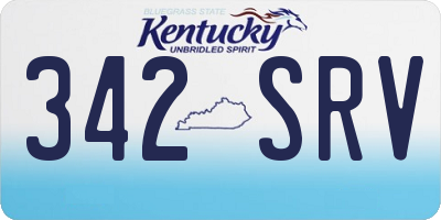 KY license plate 342SRV