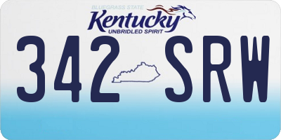 KY license plate 342SRW